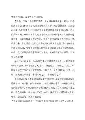 文明城市建设工作情况汇报.docx