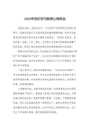 2024年党纪学习教育读书班研讨发言稿十七篇.docx
