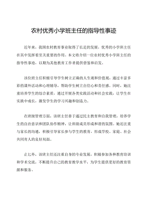农村优秀小学班主任的指导性事迹.docx
