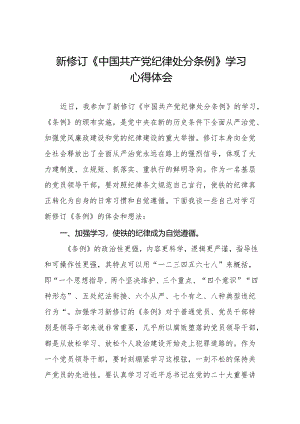 2024版新修订中国共产党纪律处分条例专题培训发言材料11篇.docx