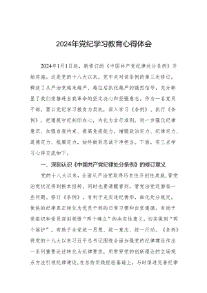 2024年党纪学习教育专题学习心得体会最新范文十三篇.docx