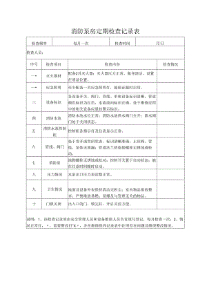消防泵房定期检查记录表.docx