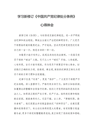 2024年学习新修订的《中国共产党纪律处分条例》个人心得体会 汇编7份.docx