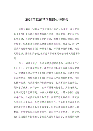 关于2024年党纪学习教育活动心得体会发言稿8篇.docx