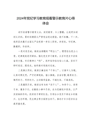 2024年党员干部党纪学习教育观看警示教育专题片心得体会十七篇.docx