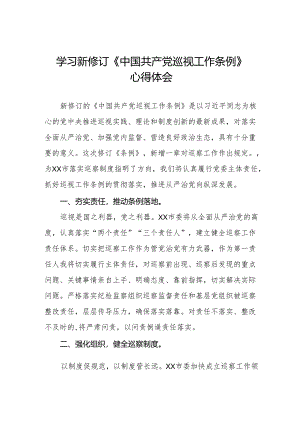 学习2024年新修订中国共产党巡视工作条例的心得体会(五篇).docx