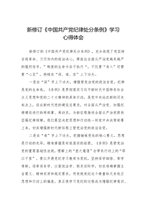 新修订中国共产党纪律处分条例2024版学习心得体会十三篇.docx