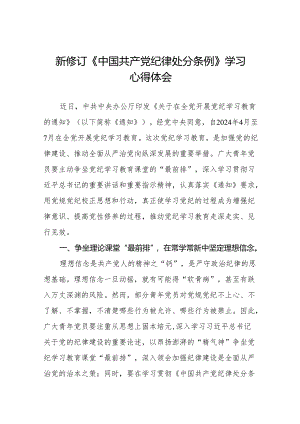 2024版新修订中国共产党纪律处分条例读书班专题研讨发言11篇.docx