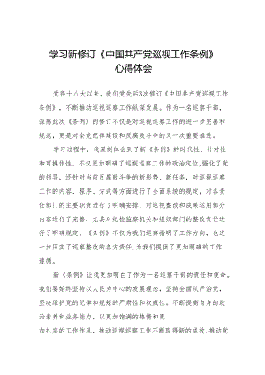 巡察干部学习2024版新修订《中国共产党巡视工作条例》心得体会十四篇.docx
