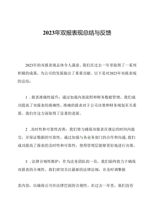 2023年双报表现总结与反馈.docx