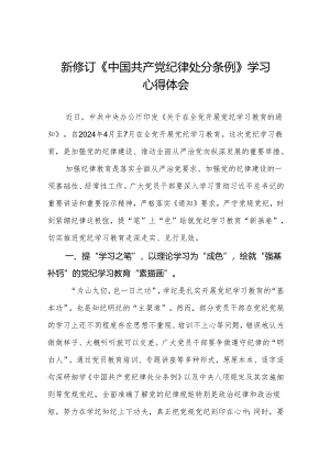 2024版新修订中国共产党纪律处分条例研讨发言材料九篇.docx