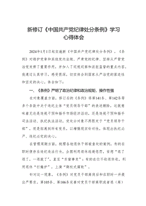 2024版新修订中国共产党纪律处分条例研讨交流发言11篇.docx