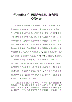 关于学习新修订中国共产党巡视工作条例2024版的心得体会十四篇.docx