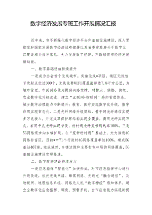 数字经济发展专班工作开展情况汇报.docx