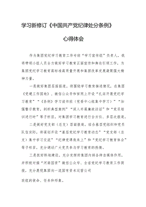 2024年学习新修订的中国共产党纪律处分条例个人心得体会 合计7份.docx