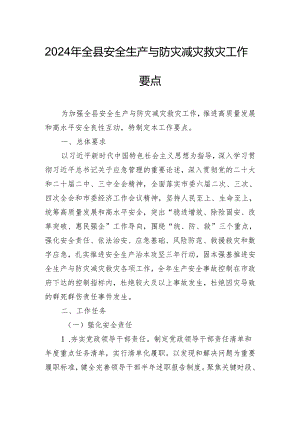 2024年全县安全生产与防灾减灾救灾工作要点.docx