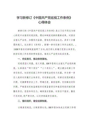 学习2024版新修订中国共产党巡视工作条例心得体会交流发言两篇.docx