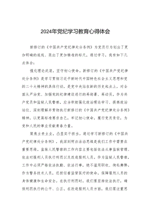2024年党纪学习教育关于学习《中国共产党纪律处分条例》的心得体会十三篇.docx