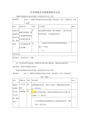 作业现场安全隐患排除评分表.docx