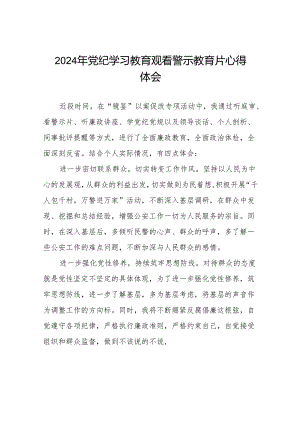 2024年党纪学习教育观看警示教育专题片精品心得体会十七篇.docx