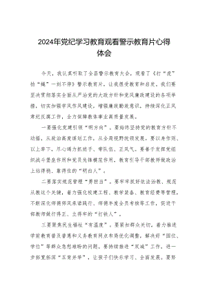 2024年党纪学习教育警示教育学习体会十三篇.docx