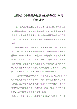 关于2024新修订《中国共产党纪律处分条例》学习教育心得体会十三篇.docx