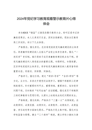 2024年党员干部党纪学习教育观看警示教育专题片的心得感悟十七篇.docx
