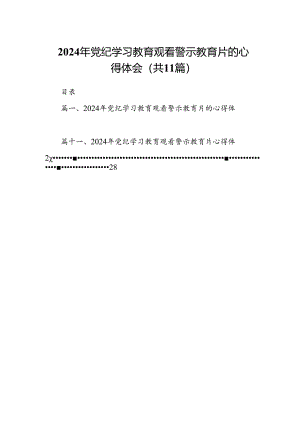 （11篇）2024年党纪学习教育观看警示教育片的心得体会精选.docx