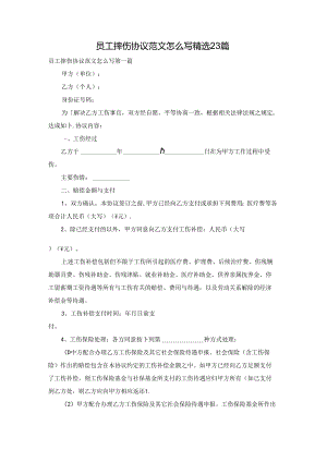 员工摔伤协议范文怎么写精选23篇.docx