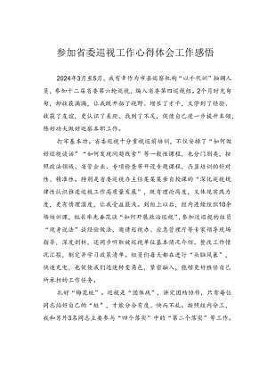 参加省委巡视工作心得体会工作感悟.docx