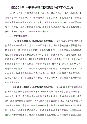 镇2024年上半年党建引领基层治理工作总结.docx