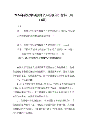（11篇）2024年党纪学习教育个人检视剖析材料集锦.docx