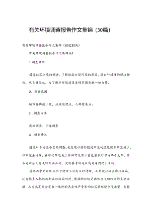 有关环境调查报告作文集锦（30篇）.docx