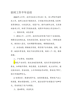 驻村工作半年总结.docx