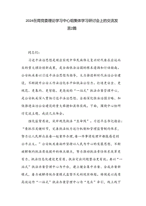 2024在局党委理论学习中心组集体学习研讨会上的交流发言2篇.docx