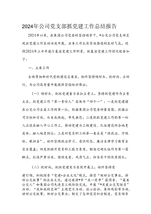 2024年公司党支部抓党建工作总结报告.docx