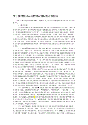 关于乡村振兴示范村建设情况的考察报告.docx