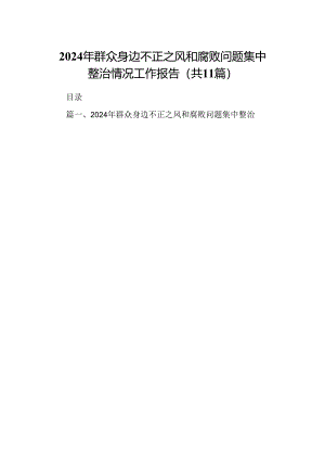 （11篇）2024年群众身边不正之风和腐败问题集中整治情况工作报告优选.docx