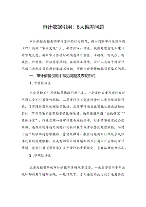 审计依据引用：6大偏差问题.docx