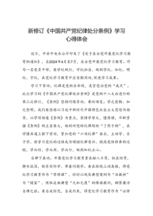 2024新修订中国共产党纪律处分条例关于六项纪律的研讨发言材料二十二篇.docx