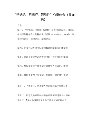 “学党纪、明规矩、强党性”心得体会（共16篇）.docx