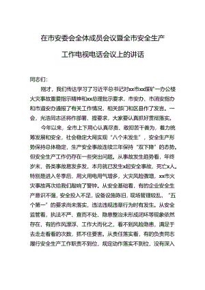 在市安委会全体成员会议暨全市安全生产工作电视电话会议上的讲话.docx