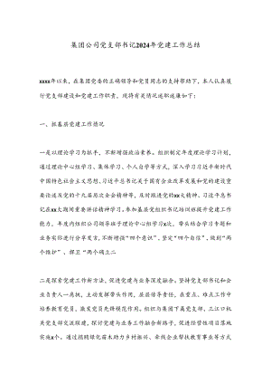 集团公司党支部书记2024年党建工作总结.docx
