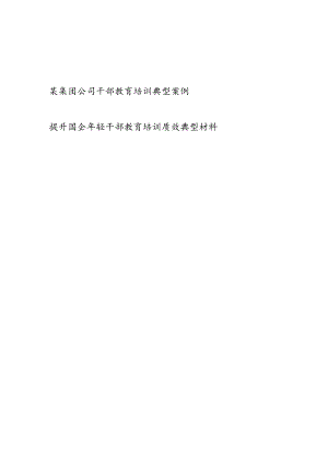 集团公司国企干部教育培训典型案例和提升国企年轻干部教育培训质效典型材料.docx