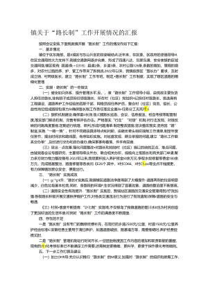镇关于“路长制”工作开展情况的汇报.docx