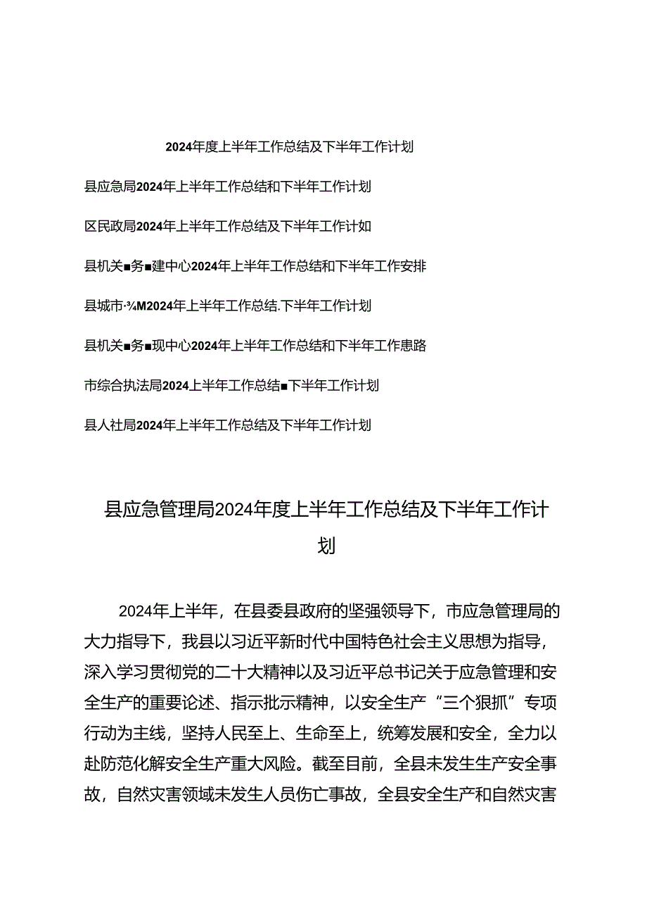 (8篇通用)2024年上半年工作总结及下半年工作计划.docx_第1页