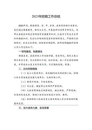 2023年控烟工作总结.docx