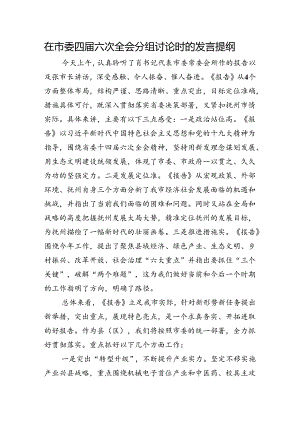 在市委全会上的发言提纲.docx