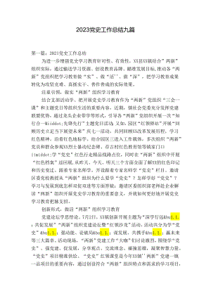 2023党史工作总结九篇.docx