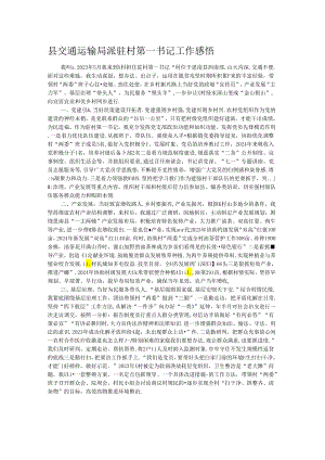 县交通运输局派驻村第一书记工作感悟.docx